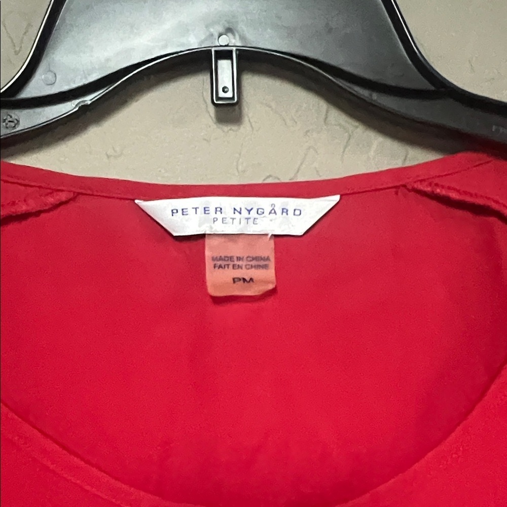 Peter Nygard Bold Red Butterfly Blouse - Picture 7 of 8